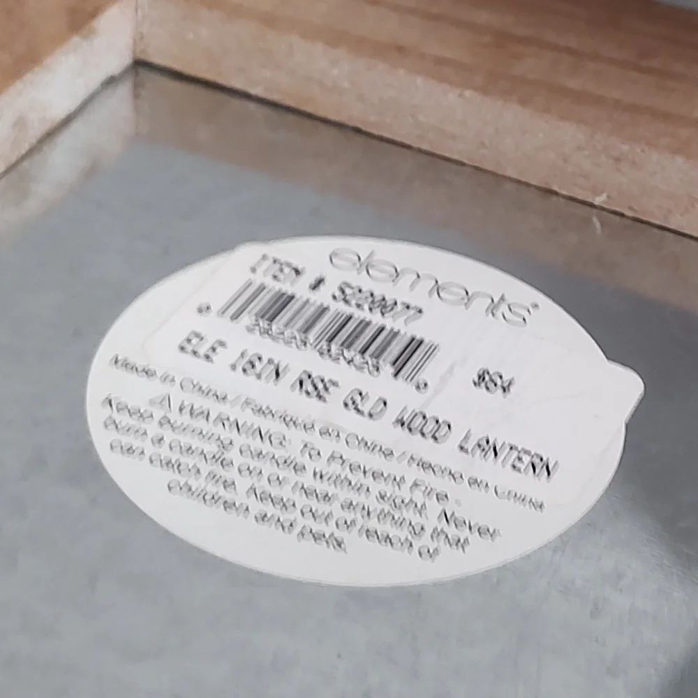 Elements Lantern home decor white and galvanized metal wood good condition - Picture 9 of 11